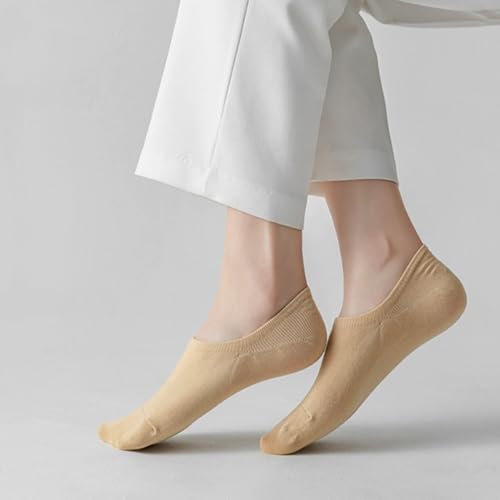 Image of SIXDAYSOX Womens No Show Socks - 4-8 Pairs, Low Cut, Non-Slip, Invisible Cotton Liner
