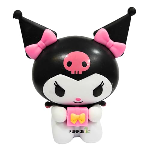 Image of FUNFOB Kuromi Action Figure Height -7.5cm Collectible Figurine PVC Multicolour | Kuromi Black Pink with Gift Box