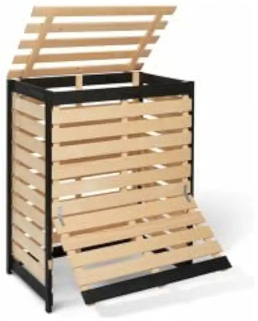 Composteur Bois 400L - Bac à Compost Durable en Pin du Canada avec Couvercle