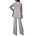 Plus Size Mother of The Bride Pant Suits 3 Pieces Chiffon Formal Jumpsuits for Women Dressy Wedding Guest with Jacket 22 Black