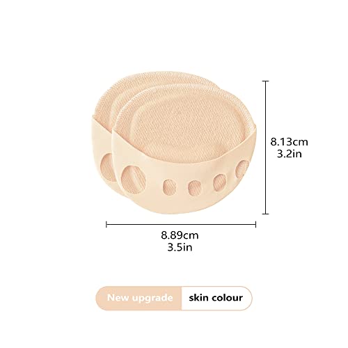 Image of Ball of Foot Cushions Pads,4 Pairs Honeycomb Fabric Forefoot Pads for Metatarsal Pads,No Show Women's Half Socks Pads Invisible Toe Topper Liner Socks Sponge Cushion (4 Pairs-2 Beige 2 Black)
