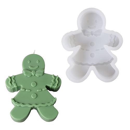Boowan Nicole Gingerbread Man Candle Mold Christmas Mold for Candle Making Supplies Home Decor DIY (LZ0597)