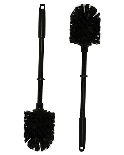 gws WC Bürste schwarz 2er Set - Hochwertige Ersatzbürsten mit Kunststoffstiel und Borsten
