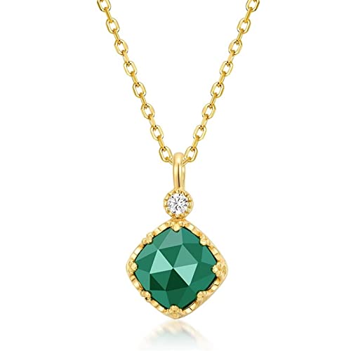 Collier zircon vert et blanc en argent 925, l'élégance d'un bijou exquis