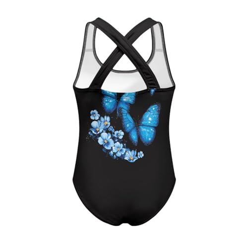 Image of Girls One Piece Cat Swimsuits Quick Dry Cartoon Beach Bathing Suit Crossback Swimwear for Kids 5-14 Years