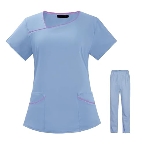 Robe chirurgicale à manches courtes séchage rapide pour femme en bleu taille M
