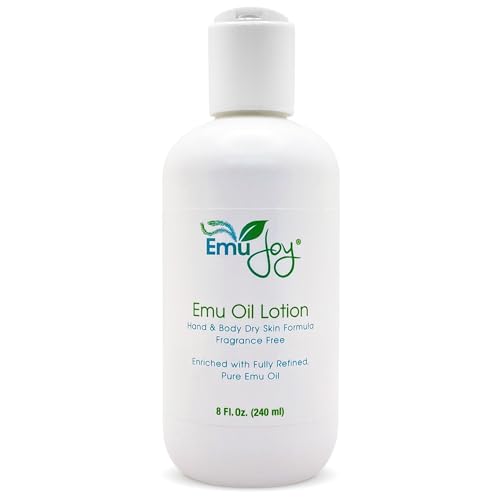 Emu Oil Infused Hand Lotion – Deep Moisturizing Cream for Dry & Cracked Hands Skin Relief – Perfect for Women, Men, and Travel | Natural Lotion with Shea Butter and Natural Oils - 8 oz