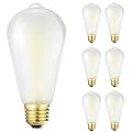 HOMOSUM Frosted Vintage LED Edison Bulbs, 6W, Equivalent 60W, High Brightness Soft White 3000K,ST58 Dimmable Antique LED Filament Bulbs with 90+ CRI, E26,Pack of 6 (6W=60W Soft White)