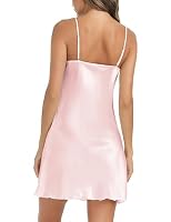 Marvmys Nachthemd Damen Sexy Satin Negligee Babydoll Kurz Unterkleid – Ansicht 5