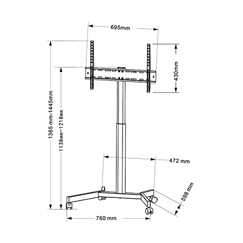 Soporte móvil para TV 32-65 pulgadas ajustable en altura miniatura 3