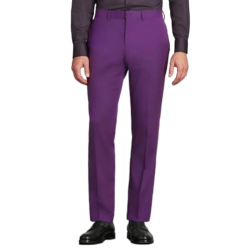 YUCENFU Men's Dress Pants Flat Front Expandable Waistband Casual Business Trousers