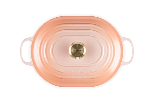 Image of Le Creuset Enameled Cast Iron Oval Casserole with Lid, 3.75 qt., Peche