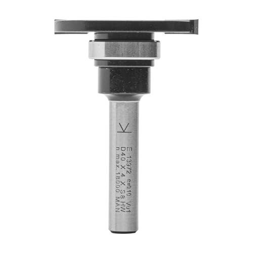 ENT 13972 Scheibennutfräser HW, Schaft (S) 8 mm, Durchmesser (D) 40 mm, NL 4 mm, ØKL 19 mm, T 10,5 mm, GL 54 mm, auf Spindel montiert mit Kugellager 19 mm