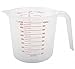 Jarra medidora de plástico transparente de 1 L con medidas mostradas en ml, cl, fl oz y pintas