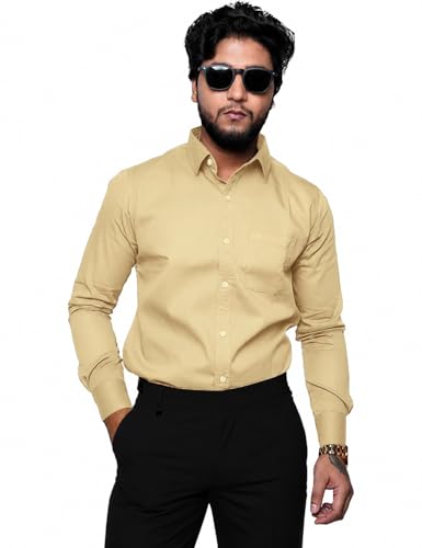 Image of Men's Slim Fit 100% Cotton Solid Full Sleeve Shirt | Premium Casual & Formal Wear for Men