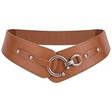 WERFORU Ceinture Large Vintage pour Femme   Ceinture Élastique avec Fermoir à Crochet en Alliage pour Robes