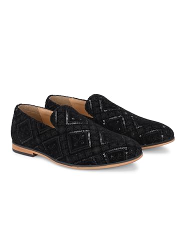 Image of San Frissco Men's Loafers Ethnic Mojaris Casual Slip On Shoes /Soft Cushioned Footbed Insole with TPR Sole /Stylish Lightweight Mojaris Perfect for Party Weddings Festive Season