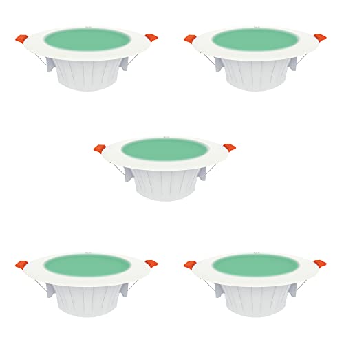 Image of Fybros Aluminum Silvio Plus 9W Ceiling Lights for Hall, 80 mm LED Light for Home, Green LED Ceiling Lights for Home, Junction Box Lights for Living Room, Small LED Light for Room, Warm Indoor Lighting