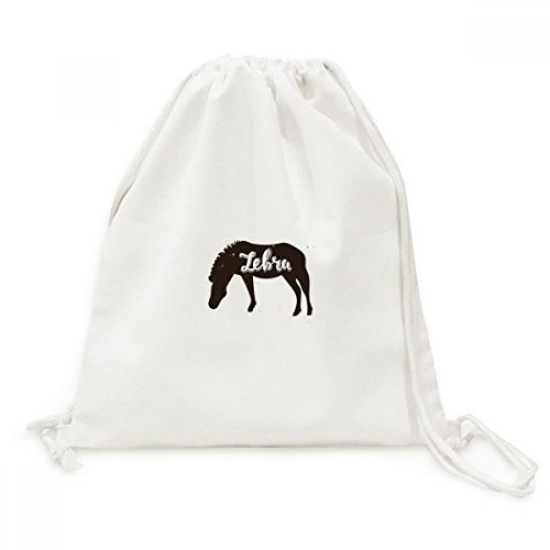 Sac cordon zèbre noir et blanc en toile pour voyage et quotidien