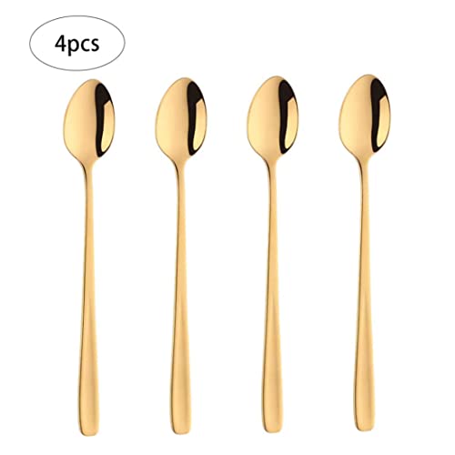 Theelepels latte lepels lange roestvrij staal gouden voor koffie ijscoupe ijs dessert cocktail 20cm 4 stks keuken gadgets - Image 5