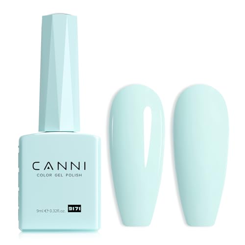 Image of CANNI Mint Green Gel Nail Polish, 1Pcs Light Pastel Green Gel Polish Lime Mint Color Soak Off U V Nail Manicure Salon DIY at Home