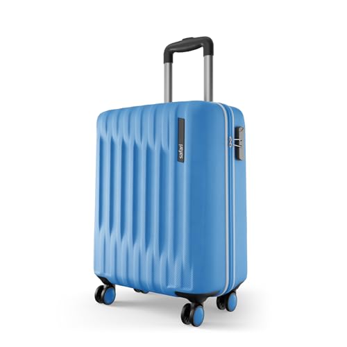 Image of Safari Cabin Ray Neo 8 Wheels 55cm Trolley Bag, Hard Case Polycarbonate, Carry On 360 Degree Wheeling Luggage for Men & Women, Travel Bag, Suitcase for Travel, Trolley Bags for Travel, Marina Blue