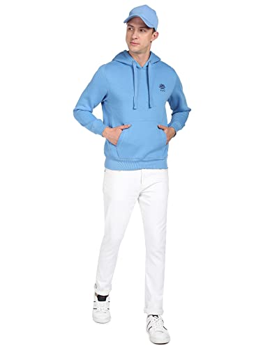 Image of U.S. POLO ASSN. Men Cotton Blend Solid Hooded Sweatshirt