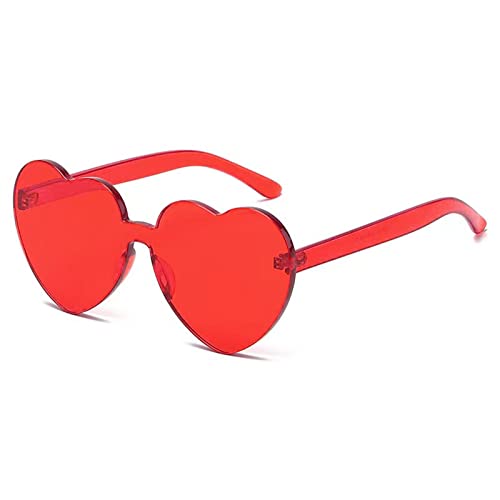 Lorigun Gafas de Sol con Forma de corazón Gafas de Sol Transparentes Color del Caramelo Sin Marco...