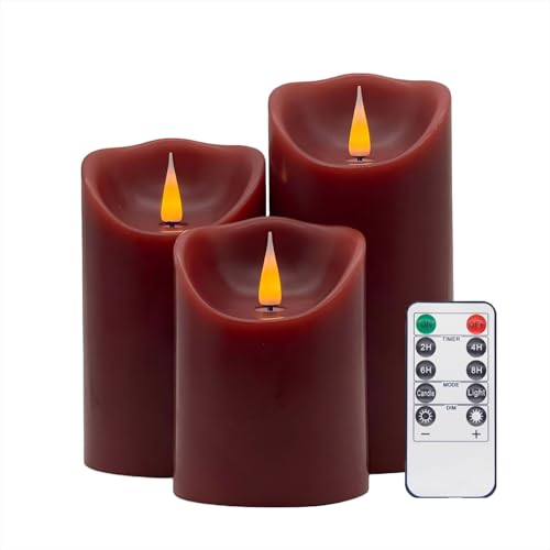 Image of Flameless LED Candles (Red, Set of 3 (4 inch,5 inch,6 inch))