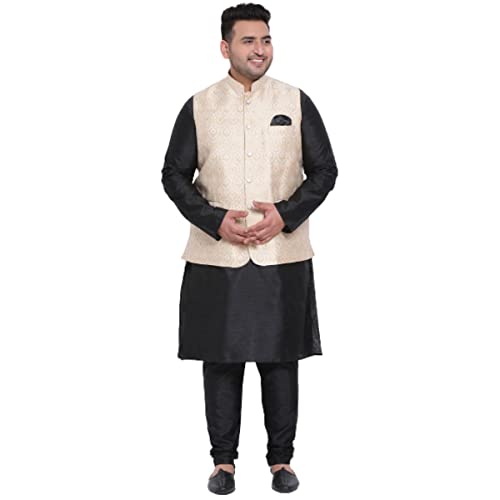 Image of hangup Men 3Pc Kurta Harem and waistcoat