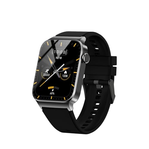 STECEi Smartwatch Herren Damen, 1,85'' HD Touchscreen Smart Watch mit Bluetooth Anrufe, Tiefschwarz