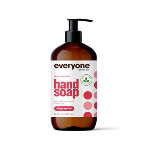 Everyone Liquid Hand Soap 12.75 Ounce (Pack of 1) Ruby Grapefruit Plant-Based Cleanser with Pure Essential Oils