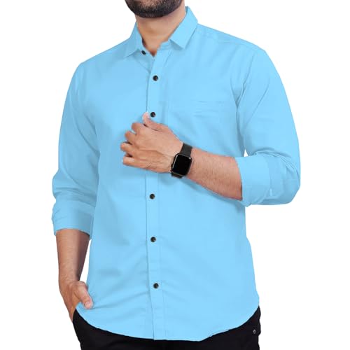 Image of Univibe Men's Slim Fit Full Sleeve Spread Collar Cotton Blend Shirt for Men and Boys