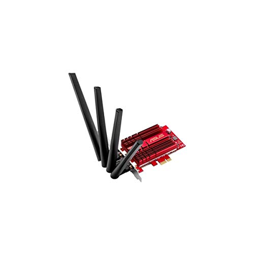 ASUS PCE-AC88 - Carte Réseau Wi-Fi PCIe AC 1300 Mbps (Double Bande, 4 antennes avec placement flexible)