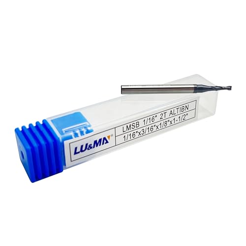Image of Carbide Square End Mill - 2 Flute - 1 /16 inch 2T (5 Piece, 1 /16 inch) - for Milling Alloy Steels, Hardened Steel, Metal & More - Mill Bits Sets for DIYers & Professionals by LU&MN