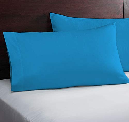 Image of YRM Bedding's - Egyptian Cotton Pillow Cases 400-TC Premium Hotel Quality 2 - Pcs Pillow Covers (18 inch x 28 inch) - Turquoise Blue Color