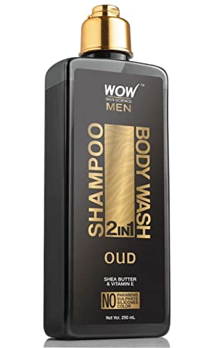 WOW Oud 2-in-1 Shampoo & Body Wash - Maximum Hydration For Cleaner, Healthier Hair & Smooth, Soft Skin For Men, Women, Teen - For Dry, Rough Skin Relief - Sulfate, Paraben, Silicone Free - 250 mL