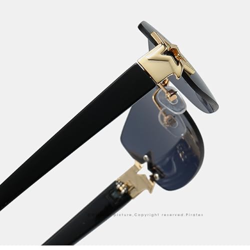 bullabulling Y2K Vintage Rimless Small Rectangle Sunglasses Trendy For Women Shades UV4003