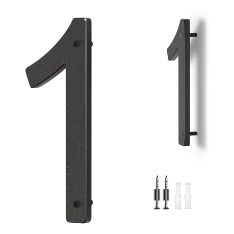 10 Inch Floating House Numbers Address Numbers Houses Number For Outside Address On House Black Large Modern House Numbers Door Numbers For House (Black-number1) Cover