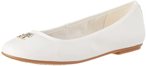 Tommy Hilfiger Damen Ballerinas Round TH Ballerina Elegant, Weiß...