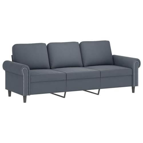 Emmtore Sofagarnitur, Sessel Couch mit Kissen, Sofa Wohnzimmersofa mit Armlehnen, Couchgarnitur Designsofa Sitzmöbel Polstermöbel Dunkelgrau,Mit Polstern & Fußhocker – Bild 6