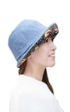 [creareきき] 帽子 レディース ウイリアム モリス ブルトン ハット uvカット 小顔効果 日本製 母の日 お母さん 誕生日 プレゼント WmkB-1 (ブルー)