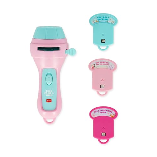Legami - Torcia Proietta Storie Once Upon a Time Pink, proietta 3 Favole per Bambini, 3 dischetti con 8 diapositive l'uno, Batterie AAA non incluse, 7 x 14.5 x 6.3 cm