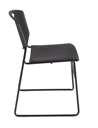 Image of Regency Kobe 60 x 24 in. Mobile T-Base Training Table- Cherry, 2 Zeng Stack Chairs- Black