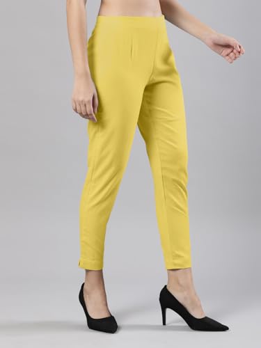 Image of Femmora Comfortable Fit Solid Straight Pant, Breathable Cotton Fabric with Side Zip Button Closure, for Women, Pack of 1