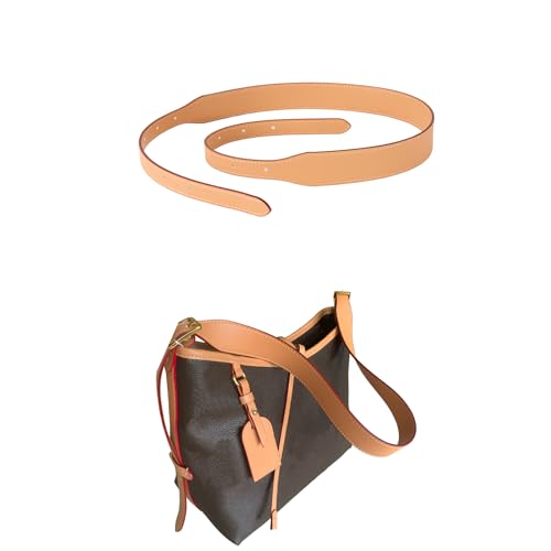 Image of Genuine Vachetta Leather Crossbody Strap Genuine Leather Adjustable Replacement Strap for Shoulder Bag Handbag Purse