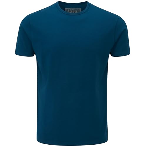 Charles Wilson Paquete 2 Camisetas Elásticas Elastano Cuello Redondo (M, Poseidon Blue (0524))