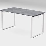 山善(YAMAZEN) パソコンデスク PC オフィス 会議用テーブル 机 ワークデスク ユニットデスク 耐荷重100kg 幅140×奥行70×高さ71cm 組立品 ストーンダークグレー/マットホワイト FUD-T1470(SDGY/MWH)
