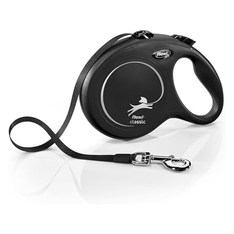 FLEXI New Classic Tape Retractable Dog Leash for Large Dogs Upto 110 lbs. – 26 ft., Black | Tangle Free Pet Walking Leash with One-Handed Brake, Pause, Lock|German Quality Product Cover