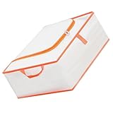 ERINGOGO 透明窓付き大容量ジッパー収納バッグ 防塵防潮設計で羽毛団 毛収納に 家用 引越し 旅行対応耐久性素材使用